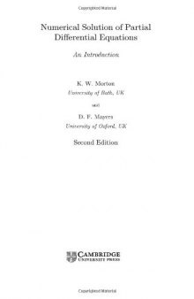 Numerical Solution of Partial Differential Equations: An Introduction  