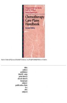 Chemotherapy Care Plans Handbook