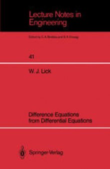 Difference Equations from Differential Equations