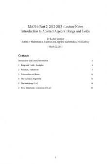 Introduction to Abstract Algebra : Rings and Fields