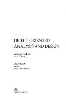Object-oriented analysis and design with applications