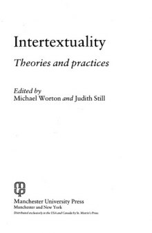 Intertextuality: Theories and Practice