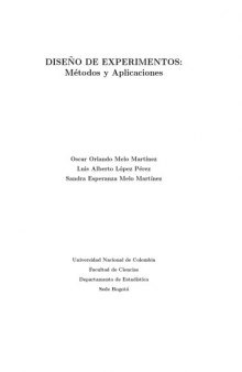Diseño de experimentos: Métodos y Aplicaciones