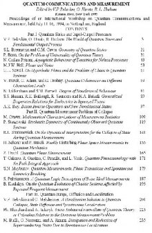 Quantum communications and measurement. Edited by V.P.Belavkin, O. Hirota, R.L. Hudson. New York