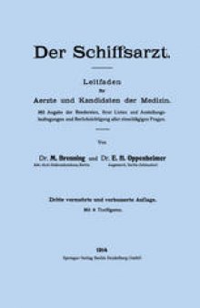 Der Schiffsarzt: Leitfaden für Aerzte und Kandidaten der Medizin