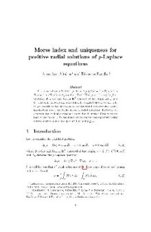 Morse index and uniqueness for positive radial solutions of p-Laplace equations