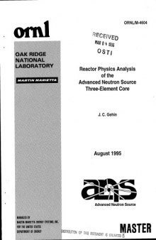 Reactor Physics Analysis - Advanced Neutron Source [3-element core]