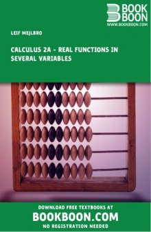Calculus 2a  Real Functions in Several Variables Guidelines for Solutions of Some Types of Problems