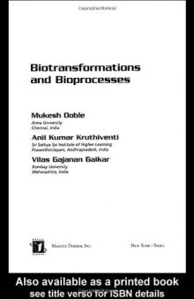 Biotransformation And Bioprocesses