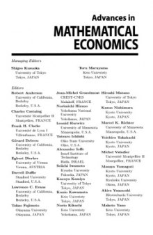 Advances in mathematical economics. Vol.01