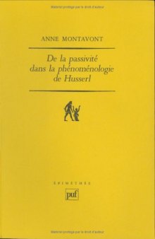 De la passivite dans la phenomenologie de Husserl 