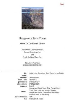 Guide to the Georgetown Silver Plume historic district