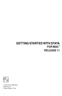 Getting Started with Stata for Mac intosh-Release 11