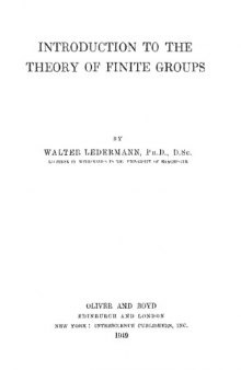Introduction to the theory of finite groups