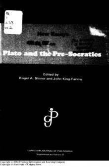 New essays on Plato and the pre-Socratics