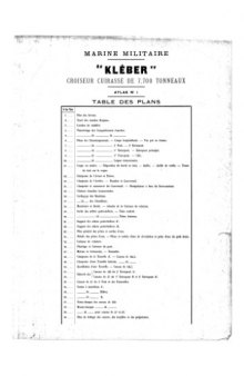 Les dessins de navires de la marine française - KLEBER 1902