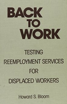 Back to work: testing reemployment services for displaced workers