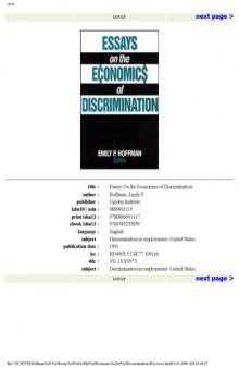 Essays on the Economics of Discrimination