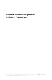 Cochrane Handbook for Systematic Reviews of Interventions: Cochrane Book Series