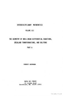 Geometry of Non-Linear Differential Equations, Backlund Transformations, and Solitons