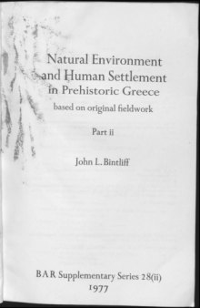 Natural Environment and human Settlement in Prehistoric Greece. Part II