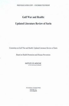 Gulf War and Health: Updated Literature Review of Sarin