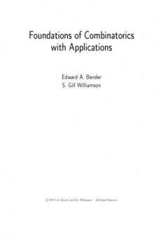 Foundation of Combinatorics with Applications [Lecture notes]