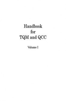 Handbook for TQM and QCC Vol. I