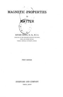 Magnetic properties of matter