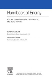 Handbook of Energy, Volume II  Chronologies, Top Ten Lists, and Word Clouds