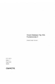 Oracle 10G - Oracle Database 10G - SQL Fundamentals II - Student Guide