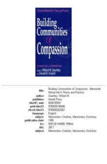 Building communities of compassion: Mennonite mutual aid in theory and practice