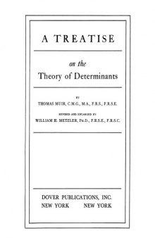 A treatise on the theory of determinants