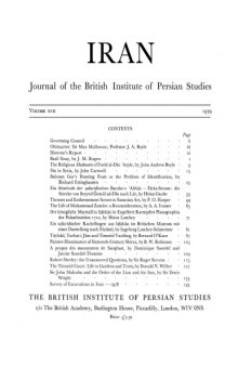 Iran. Journal of the British Institute of Persian Studies
