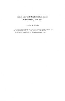 Iranian University Students Mathematics Competitions, 1973-2007 (Texts and Readings in Mathematics)