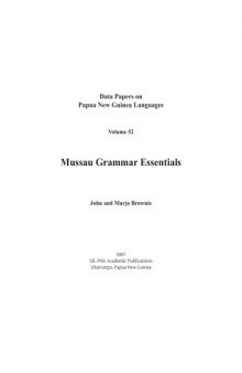 Mussau grammar essentials