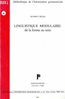 Linguistique modulaire : de la forme au sens