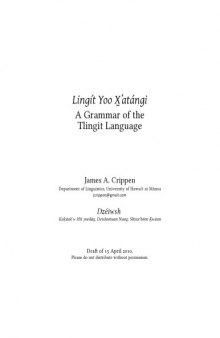 Notes on Tlingit grammar