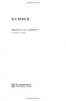 Number (Cambridge Textbooks in Linguistics)