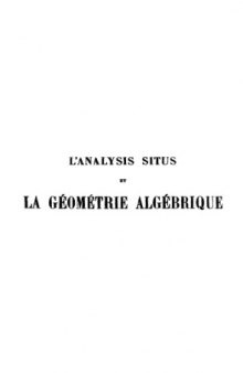 L'analysis situs et la geometrie algebrique