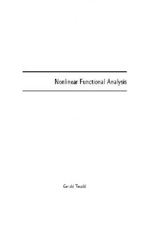 Nonlinear functional analysis (lecture notes)