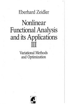 Nonlinear Functional Analysis and Its Applications III