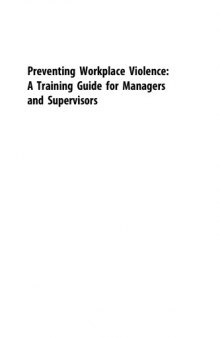 Preventing Workplace Violence : Proven Practices