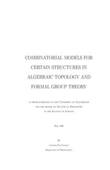 Combinatorial Models for Certain Structures in Formal Group Theory and Algebraic Topology