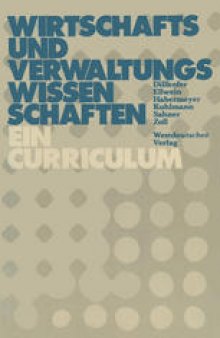 Wirtschafts- und Verwaltungswissenschaften: Curriculum für die Hochschulen der Bundeswehr