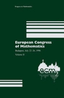 European Congress of Mathematics: Budapest, July 22–26, 1996 Volume II