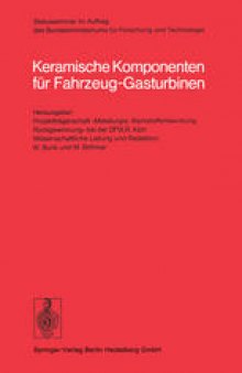 Keramische Komponenten für Fahrzeug-Gasturbinen