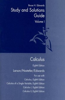 Calculus: Study And Solutions Guide, 8th Edition (3 volume set)