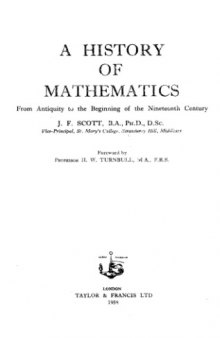 A History Of Mathematics: From Antiquity To The Beginning Of The Nineteenth Century