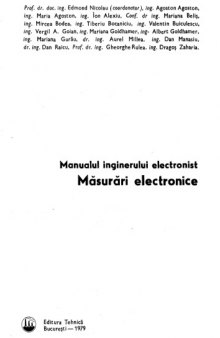 Manualul inginerului electronist. Măsurări electronice